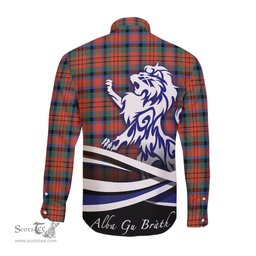 ScotsTee Shop Scottish MacDuff Ancient Clan Crest Tartan Alba Gu Brath Regal Lion Emblem Long Sleeve Shirt