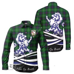 ScotsTee Shop Scottish MacDonald of The Isles Clan Crest Tartan Alba Gu Brath Regal Lion Emblem Long Sleeve Shirt