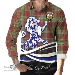 ScotsTee Shop Scottish MacGillivray Hunting Ancient Clan Crest Tartan Alba Gu Brath Regal Lion Emblem Long Sleeve Shirt