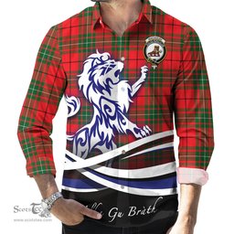 ScotsTee Shop Scottish MacAulay Modern Clan Crest Tartan Alba Gu Brath Regal Lion Emblem Long Sleeve Shirt