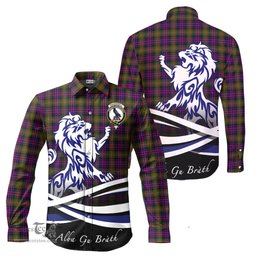 ScotsTee Shop Scottish MacDonell of Glengarry Modern Clan Crest Tartan Alba Gu Brath Regal Lion Emblem Long Sleeve Shirt
