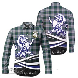 ScotsTee Shop Scottish Lindsay Dress Clan Crest Tartan Alba Gu Brath Regal Lion Emblem Long Sleeve Shirt