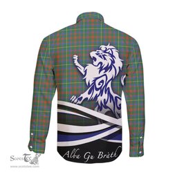 ScotsTee Shop Scottish MacIntosh Hunting Ancient Clan Crest Tartan Alba Gu Brath Regal Lion Emblem Long Sleeve Shirt