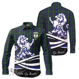 ScotsTee Shop Scottish MacEwen Clan Crest Tartan Alba Gu Brath Regal Lion Emblem Long Sleeve Shirt