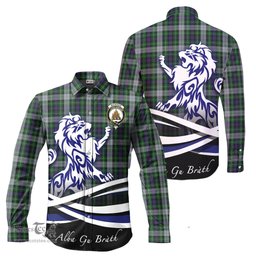ScotsTee Shop Scottish MacKenzie Dress Clan Crest Tartan Alba Gu Brath Regal Lion Emblem Long Sleeve Shirt