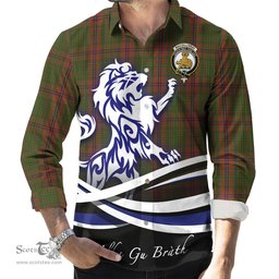 ScotsTee Shop Scottish MacGillivray Hunting Clan Crest Tartan Alba Gu Brath Regal Lion Emblem Long Sleeve Shirt