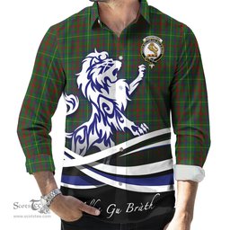 ScotsTee Shop Scottish MacKintosh Hunting Clan Crest Tartan Alba Gu Brath Regal Lion Emblem Long Sleeve Shirt