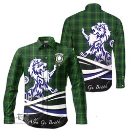 ScotsTee Shop Scottish MacArthur Clan Crest Tartan Alba Gu Brath Regal Lion Emblem Long Sleeve Shirt