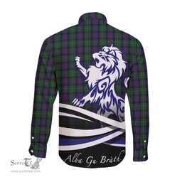 ScotsTee Shop Scottish MacCallum Clan Crest Tartan Alba Gu Brath Regal Lion Emblem Long Sleeve Shirt