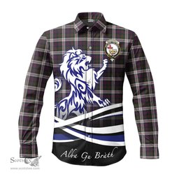 ScotsTee Shop Scottish MacDonald Dress Clan Crest Tartan Alba Gu Brath Regal Lion Emblem Long Sleeve Shirt