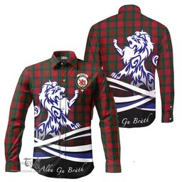 ScotsTee Shop Scottish MacDuff Clan Crest Tartan Alba Gu Brath Regal Lion Emblem Long Sleeve Shirt