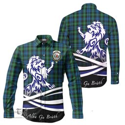 ScotsTee Shop Scottish Lyon Clan Crest Tartan Alba Gu Brath Regal Lion Emblem Long Sleeve Shirt