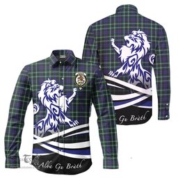 ScotsTee Shop Scottish Graham of Montrose Modern Clan Crest Tartan Alba Gu Brath Regal Lion Emblem Long Sleeve Shirt