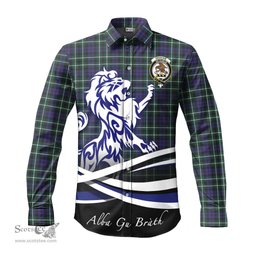 ScotsTee Shop Scottish Graham of Montrose Modern Clan Crest Tartan Alba Gu Brath Regal Lion Emblem Long Sleeve Shirt