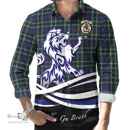 ScotsTee Shop Scottish Graham of Montrose Modern Clan Crest Tartan Alba Gu Brath Regal Lion Emblem Long Sleeve Shirt