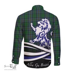 ScotsTee Shop Scottish Hope Vere Clan Crest Tartan Alba Gu Brath Regal Lion Emblem Long Sleeve Shirt