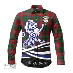 ScotsTee Shop Scottish MacCulloch Clan Crest Tartan Alba Gu Brath Regal Lion Emblem Long Sleeve Shirt