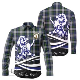 ScotsTee Shop Scottish Gordon Dress Clan Crest Tartan Alba Gu Brath Regal Lion Emblem Long Sleeve Shirt