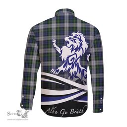 ScotsTee Shop Scottish Gordon Dress Clan Crest Tartan Alba Gu Brath Regal Lion Emblem Long Sleeve Shirt