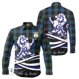 ScotsTee Shop Scottish Guthrie Clan Crest Tartan Alba Gu Brath Regal Lion Emblem Long Sleeve Shirt
