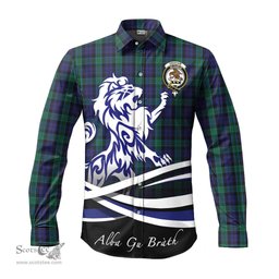 ScotsTee Shop Scottish Graham of Menteith Clan Crest Tartan Alba Gu Brath Regal Lion Emblem Long Sleeve Shirt