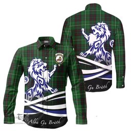 ScotsTee Shop Scottish MacAulay of Lewis Clan Crest Tartan Alba Gu Brath Regal Lion Emblem Long Sleeve Shirt