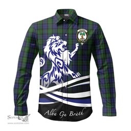 ScotsTee Shop Scottish MacEwan Clan Crest Tartan Alba Gu Brath Regal Lion Emblem Long Sleeve Shirt