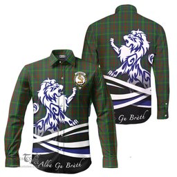 ScotsTee Shop Scottish MacIntosh Hunting Clan Crest Tartan Alba Gu Brath Regal Lion Emblem Long Sleeve Shirt