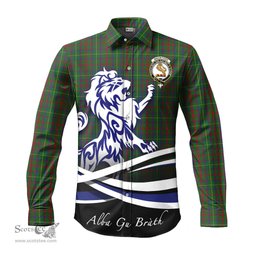 ScotsTee Shop Scottish MacIntosh Hunting Clan Crest Tartan Alba Gu Brath Regal Lion Emblem Long Sleeve Shirt