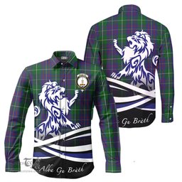 ScotsTee Shop Scottish MacIntyre Inglis Clan Crest Tartan Alba Gu Brath Regal Lion Emblem Long Sleeve Shirt