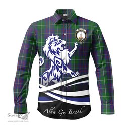 ScotsTee Shop Scottish MacIntyre Inglis Clan Crest Tartan Alba Gu Brath Regal Lion Emblem Long Sleeve Shirt