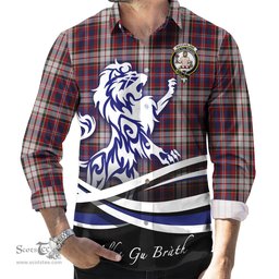 ScotsTee Shop Scottish MacFarlane Dress Clan Crest Tartan Alba Gu Brath Regal Lion Emblem Long Sleeve Shirt