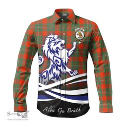 ScotsTee Shop Scottish MacGregor Ancient Clan Crest Tartan Alba Gu Brath Regal Lion Emblem Long Sleeve Shirt