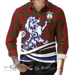 ScotsTee Shop Scottish MacAlister of Glenbarr Clan Crest Tartan Alba Gu Brath Regal Lion Emblem Long Sleeve Shirt