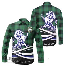 ScotsTee Shop Scottish MacArthur Ancient Clan Crest Tartan Alba Gu Brath Regal Lion Emblem Long Sleeve Shirt