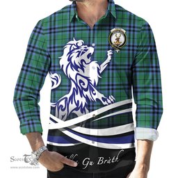 ScotsTee Shop Scottish Keith Ancient Clan Crest Tartan Alba Gu Brath Regal Lion Emblem Long Sleeve Shirt