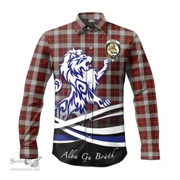 ScotsTee Shop Scottish MacFie Dress Clan Crest Tartan Alba Gu Brath Regal Lion Emblem Long Sleeve Shirt