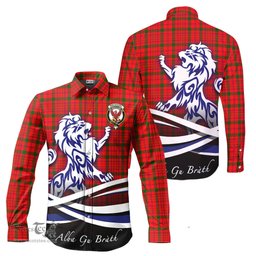 ScotsTee Shop Scottish MacDonell of Keppoch Modern Clan Crest Tartan Alba Gu Brath Regal Lion Emblem Long Sleeve Shirt