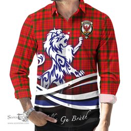 ScotsTee Shop Scottish MacDonell of Keppoch Modern Clan Crest Tartan Alba Gu Brath Regal Lion Emblem Long Sleeve Shirt