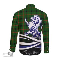 ScotsTee Shop Scottish Kincaid Modern Clan Crest Tartan Alba Gu Brath Regal Lion Emblem Long Sleeve Shirt
