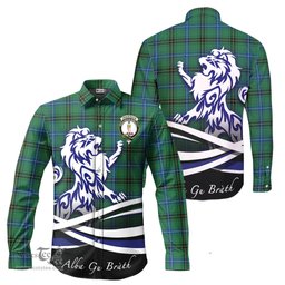 ScotsTee Shop Scottish Henderson Ancient Clan Crest Tartan Alba Gu Brath Regal Lion Emblem Long Sleeve Shirt