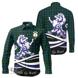 ScotsTee Shop Scottish MacKay Modern Clan Crest Tartan Alba Gu Brath Regal Lion Emblem Long Sleeve Shirt