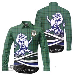 ScotsTee Shop Scottish Ross Hunting Ancient Clan Crest Tartan Alba Gu Brath Regal Lion Emblem Long Sleeve Shirt