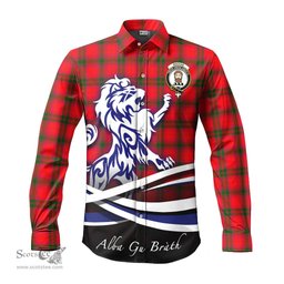 ScotsTee Shop Scottish MacNab Modern Clan Crest Tartan Alba Gu Brath Regal Lion Emblem Long Sleeve Shirt