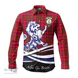 ScotsTee Shop Scottish Murray of Tulloch Modern Clan Crest Tartan Alba Gu Brath Regal Lion Emblem Long Sleeve Shirt