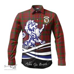 ScotsTee Shop Scottish Munro Clan Crest Tartan Alba Gu Brath Regal Lion Emblem Long Sleeve Shirt