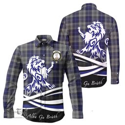 ScotsTee Shop Scottish Napier Clan Crest Tartan Alba Gu Brath Regal Lion Emblem Long Sleeve Shirt