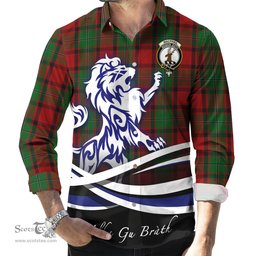 ScotsTee Shop Scottish MacPhail Clan Crest Tartan Alba Gu Brath Regal Lion Emblem Long Sleeve Shirt
