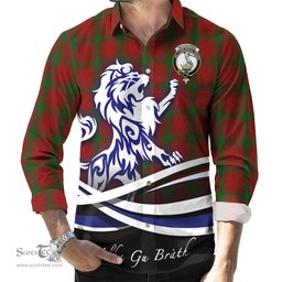 ScotsTee Shop Scottish MacQuarrie Clan Crest Tartan Alba Gu Brath Regal Lion Emblem Long Sleeve Shirt