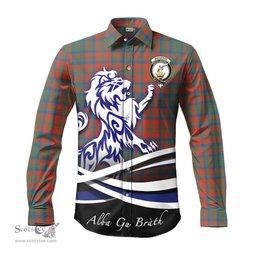 ScotsTee Shop Scottish Matheson Ancient Clan Crest Tartan Alba Gu Brath Regal Lion Emblem Long Sleeve Shirt
